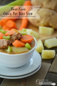 Best Ever Crock Pot Beef Stew-This beef stew recipe is easy to follow and is the best slow cooker stew I have ever had! The beef is so tender they practically melt in your mouth. The sauce has a smooth gravy-like consistency that's bursting with flavor. This is one of my favorite crock pot meals!