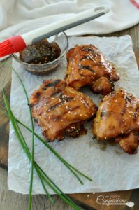 Grilled Honey Teriyaki Chicken will quickly become your favorite recipe! The marinade is out of this world and makes the the chicken thighs so dang moist. I can't believe how flavorful and tender this chicken is. They are so easy to make and  so incredibly amazing!  