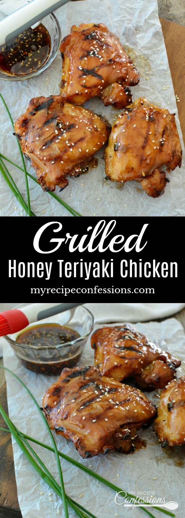 Grilled Honey Teriyaki Chicken will quickly become your favorite recipe! The marinade is out of this world and makes the the chicken thighs so dang moist. I can't believe how flavorful and tender this chicken is. They are so easy to make and  so incredibly amazing!  