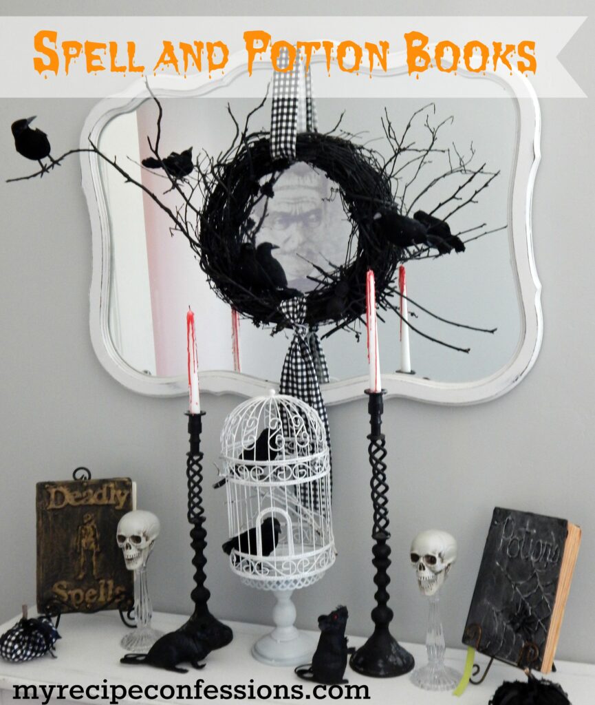 One of my favorite things about fall is when I get to swap out my regular home décor for my Halloween decorations. I love Halloween and these Spell and Potion Books look perfect with all my other decorations. Check my tips and tricks for these books.  I just know you are going to love this Halloween craft! 