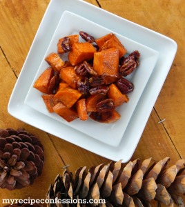 Maple Roasted Pecan Yams. Do you like yams? Do you have any good yam recipes? You HAVE to try this recipe! Your Thanksgiving dinner will be that much better with these yams. They are so addicting, I promise you won’t have any leftovers. So add this recipe to your Thanksgiving recipes collection for a unforgettable dinner!
