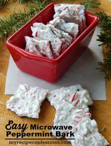 Easy Microwave Peppermint Bark. We make this peppermint bark every Christmas. This is one of my favorite recipes. Do you need Christmas gift ideas for your teacher gifts? You can have these candies made and wrapped in no time. It is one of those easy desserts that everybody loves!