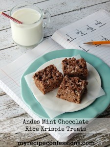 Andes Mint Chocolate Rice Krispie Treats