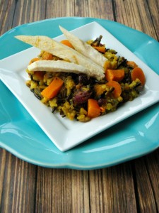 Grilled Chicken over Wild and Brown Rice Pilaf