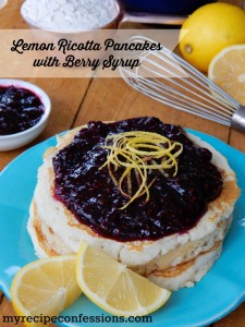 Lemon Ricotta Pancakes with Berry Syrup