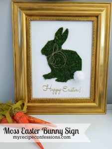 Moss Easter Bunny Sign
