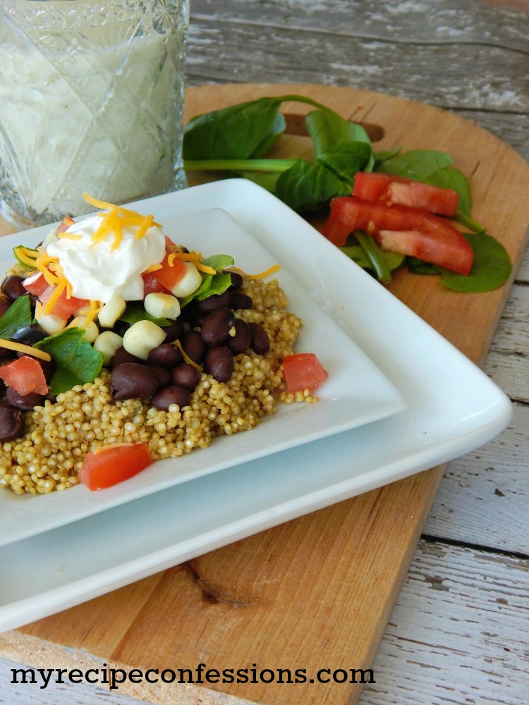Quinoa Burrito Bowl. This recipe is one of my favorite quinoa recipes! It is so tasty and super easy to make. Not only is it amazing, it is gluten-free too. If like quick and easy dinner recipes, this is the one for you! 
