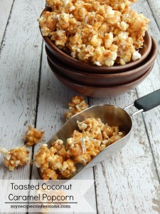 Toasted Coconut Caramel Popcorn