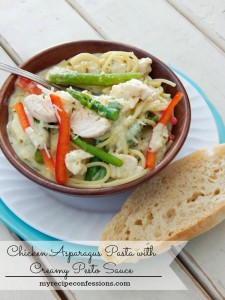 Chicken Asparagus Pasta with Creamy Pesto Sauce