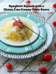 Spaghetti Squash with a Gluten Free Pesto Sauce