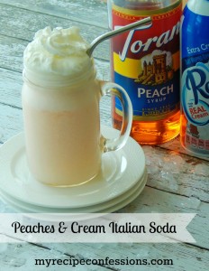 Peaches and Cream Italian Soda