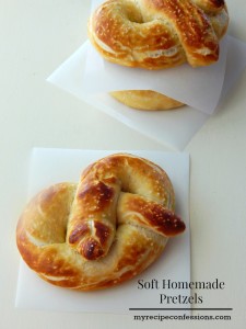 Soft Homemade Pretzels beats all the other pretzel recipes hands down! They are perfect for an after school snack or cut them into bite size for appetizers. My family loves these pretzels and we make them all the time!
