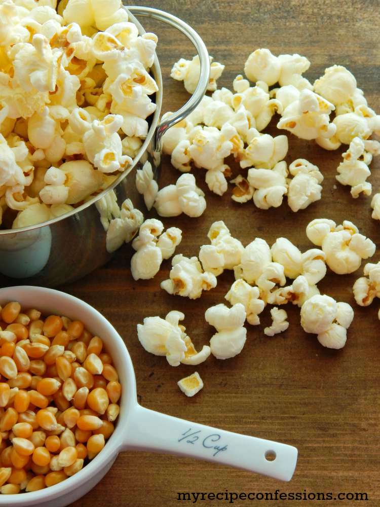 How to make perfect stovetop popcorn. This popcorn is like diy movie theater popcorn. Forget the microwave stuff this recipe and tutorial beat all the other popcorn recipes hands down! It makes a great appetizers or snack for your Super Bowl party, or just a casual movie night. We love to make this popcorn in the summer when we are camping. 