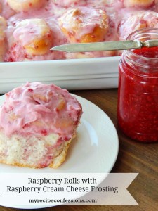 These Raspberry Rolls with Raspberry Cream Cheese Frosting are my family’s favorite! The rolls are as soft as clouds and the frosting tastes like fresh raspberries and cream. Whenever I make these rolls they are gone in a blink of an eye! You will not find a better recipe!