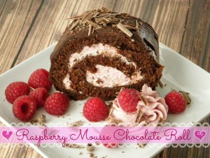 Raspberry mousse chocolate roll