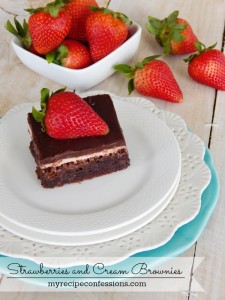 Strawberries and Cream Brownies