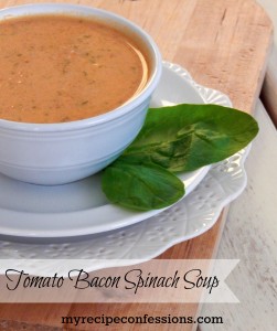 Tomato Bacon Spinach Soup