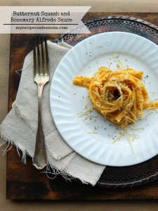 Butternut Squash and Rosemary Alfredo Sauce one of the best fall dinner recipes out there! It is so creamy and the paring of the slightly sweet butternut squash and the rosemary is genius! The complement each other perfectly. This sauce tastes like a meal from a high end restaurant. The truth is, is that it is super cheap and easy to make. Don’t miss out on this delicious easy dinner recipe!