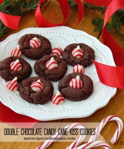 Double Chocolate Candy Cane Kiss Cookies