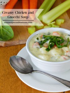 Creamy Chicken and Gnocchi Soup. Do you love chicken recipes? This soup is out of this world amazing! It is the ultimate comfort food! Do you need more recipes for your meal planning? Are you looking for dinner recipes? This soup is smooth and creamy. It is like the Italian version of chicken noodle soup.