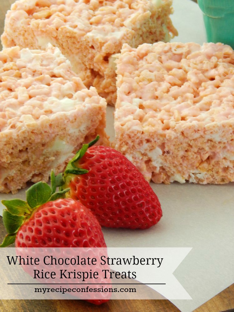 White Chocolate Rice Krispie Treats are the best ever! These are the very definition of easy desserts! You can make these rice krispie treats and have your kitchen cleaned up in under 30 minutes. They are so soft and fluffy it is hard to eat just one. 