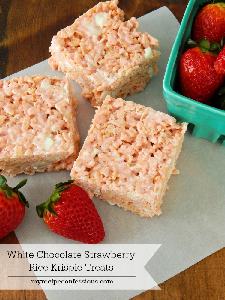 White Chocolate Rice Krispie Treats are the best ever! These are the very definition of easy desserts! You can make these rice krispie treats and have your kitchen cleaned up in under 30 minutes. They are so soft and fluffy it is hard to eat just one. 