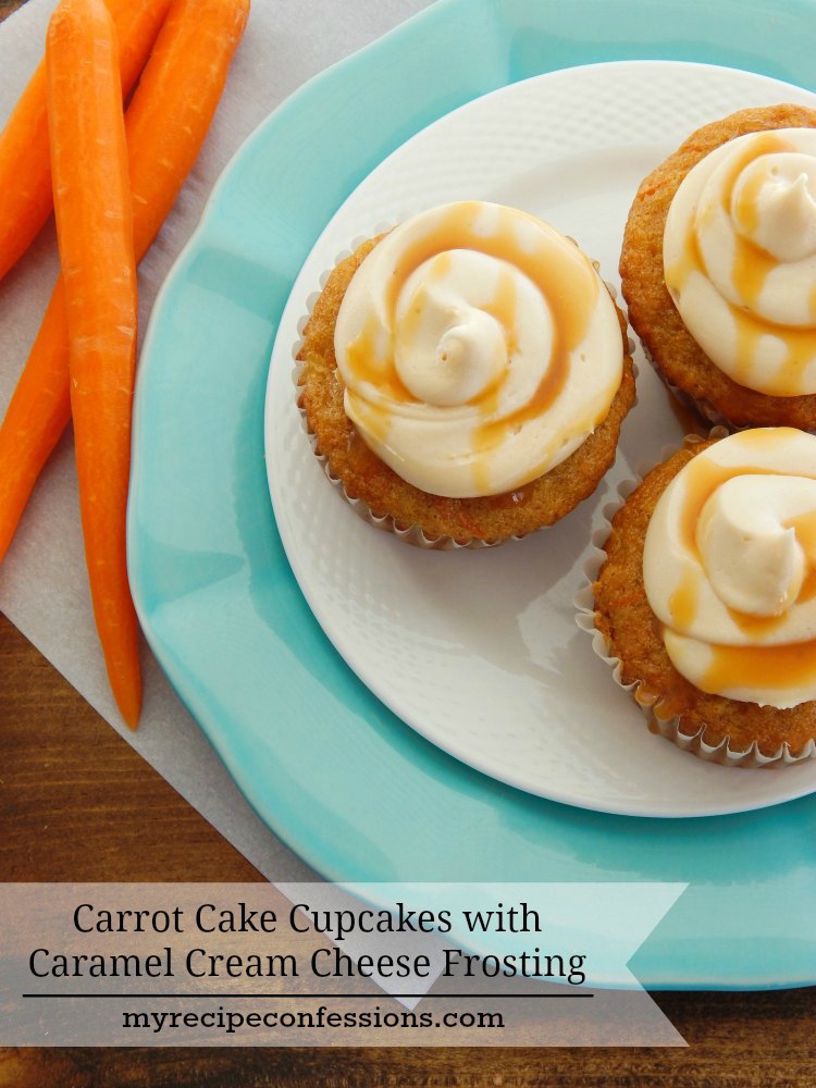 Carrot Cake Cupcakes with Caramel Cream Cheese Frosting are the BEST CUPCAKES EVER! They are super soft and moist. The carrot pineapple combination is heavenly. The caramel cream cheese frosting is the perfect touch to these cupcakes. You will not find an easier or more amazing recipe! 