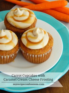 Carrot Cake Cupcakes with Caramel Cream Cheese Frosting. The time you spend in the kitchen making these cupcakes is time well spent! Don't mess around with other recipes, this is the only one you need! You will want to eat them for breakfast lunch and dinner! The Caramel Cream Cheese Frosting is out of this world amazing!