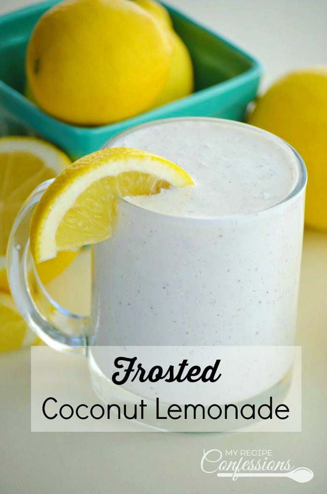 Frosted Coconut Lemonade cool and creamy texture is so refreshing! You only need 3 ingredients to make this amazing drink. It is so yummy you are going to want to make it every day! 
