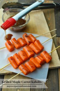 Grilled Maple Carrot Kabobs-Summer grilling just got even better with this recipe! I could eat them like candy they are so amazing. These carrots are so addicting it is hard to not eat them all straight off the grill.