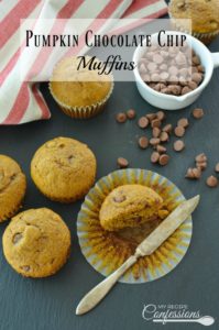 Pumpkin Chocolate Chip Muffins are the best! They are super moist and fluffy. I can't get over the amazing pumpkin and chocolate flavor. They are very easy to make which makes them even better!