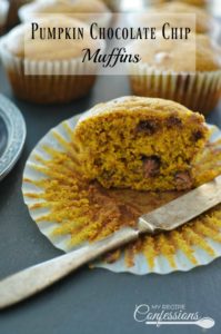 Pumpkin Chocolate Chip Muffins are the best! They are super moist and fluffy. I can't get over the amazing pumpkin and chocolate flavor. They are very easy to make which makes them even better!