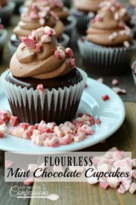 Flourless Mint Chocolate Cupcakes are the so moist and fluffy. The fact that they are gluten-free will surprise you. They are the best chocolate cupcakes I have ever had! They are easy to make and my family absolutely loves them!