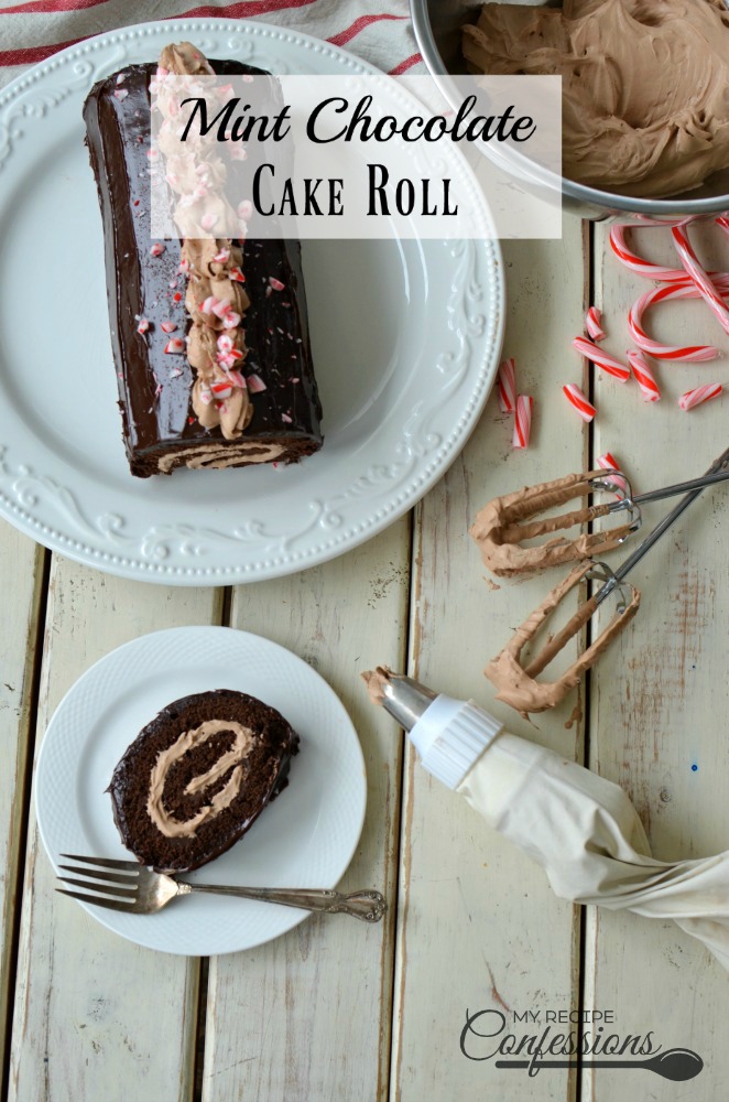 Mint Chocolate Cake Roll is a moist chocolate cake filled with a mint chocolate mousse and topped with a smooth mint ganache. It's a chocolate lovers dream! This is the only dessert recipe you will need this holiday season. Trust me, everybody is going to be asking for the recipe! 