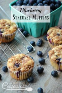 Blueberry Streusel Muffins are the best muffins you will ever taste! They are soft, fluffy, and practically melt in your mouth. I love how quick and easy they are to make. You won't find an easier muffin recipe! Serve these muffins for breakfast, brunch, or just because you can't stop thinking about them!