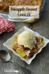 Pineapple Coconut Cobbler will satisfy all your tropical cravings! This recipe is easy and absolutely unforgettable!