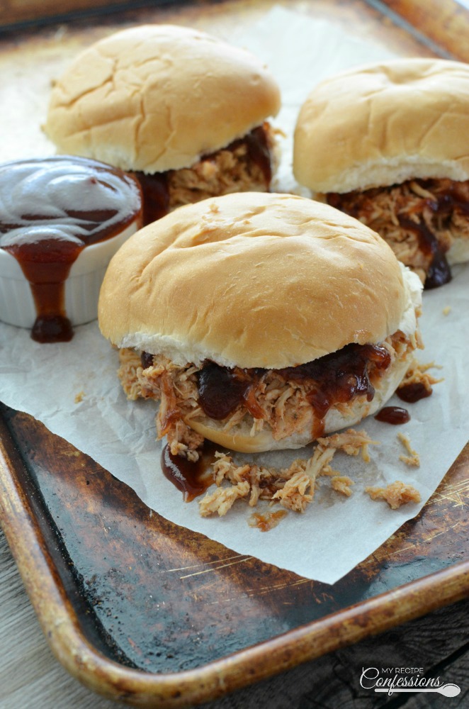 Pressure Cooker BBQ Chicken Sandwich is the easiest and quickest way to make a pulled chicken sandwich. Making this recipe in the crock pot would take most of the day. In the pressure cooker it will take less than 90 minutes. This chicken is honestly the BEST EVER!!!