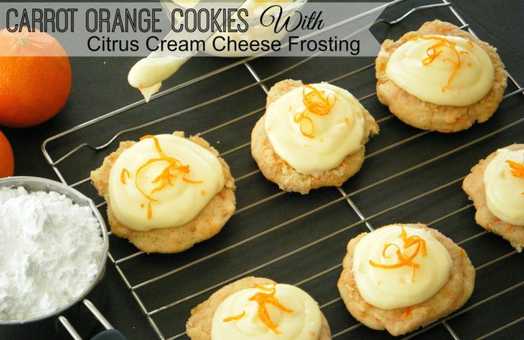 Carrot Orange Cookies With Orange Cream Cheese Frosting