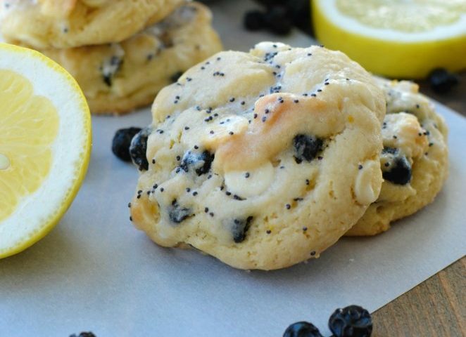 Lemon Blueberry Cookies with Lemon Poppy Seed Glaze