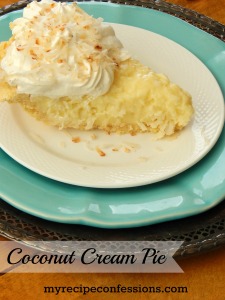 Coconut Cream Pie. This pie isn’t just for the summer. Don’t waste time with the other coconut cream pie recipes, this is the only one you need! I always get asked to the recipe. It tastes just like pie you had as a kid.