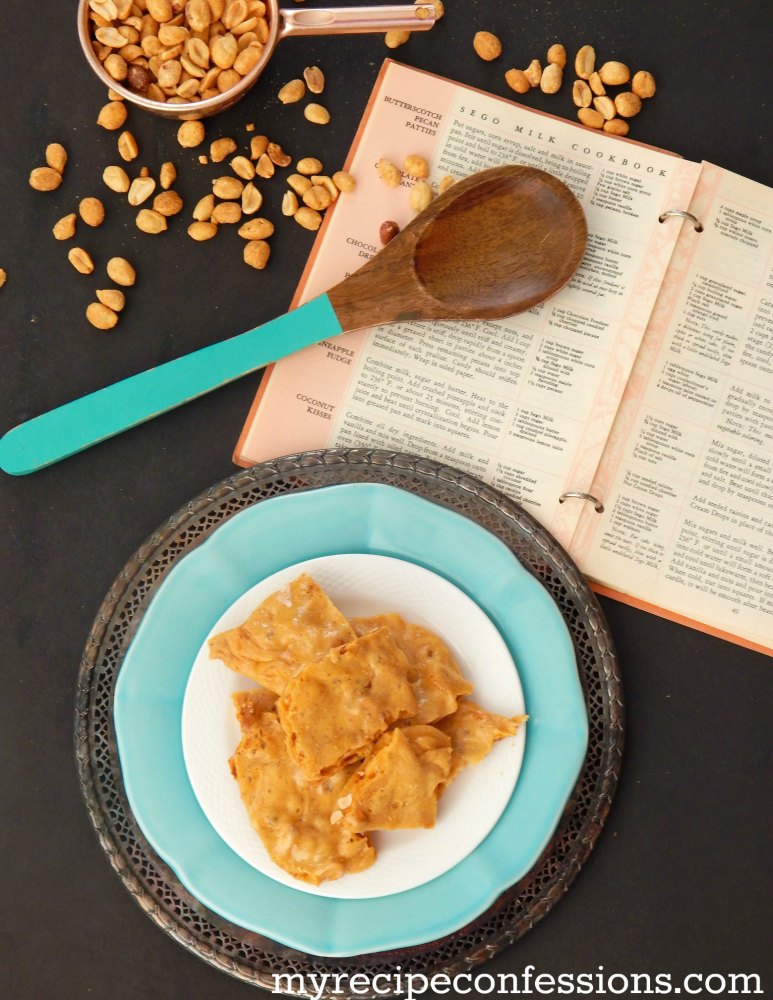 Microwave Peanut Brittle-This is my grandma's recipe and it is the best peanut brittle ever! It is the easiest homemade candy I have ever made!