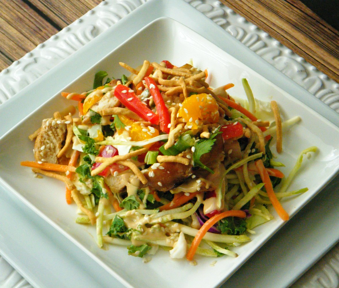 Chicken Thai Salad with Creamy Peanut Dressing