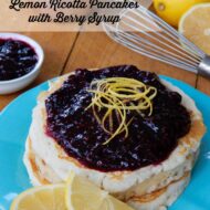 Lemon Ricotta Pancakes with Berry Syrup