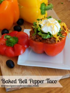 Baked Bell Pepper Tacos. These bell pepper tacos are heavenly! They are a great gluten-free recipe that everybody will love! Don’t mess with other recipes, this is the only one you need. It is simple and easy and everybody always loves them!