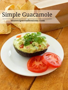 Simple Guacamole. I LOVE guacamole! I have tried many recipes and this one tastes just like the guacamole you get in the restaurants. It is a definitely one of my favorite appetizers! I could eat a whole bowl by myself!