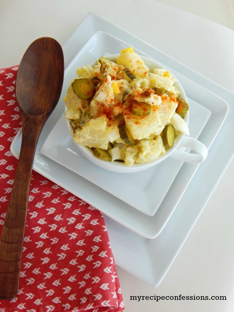 Norma’s Famous Potato Salad. My mom use to make this salad for every family get together when I was little. There was never any leftovers because she is famous for her potato salad. I have tried other recipes, but I always come back to this one. It is a great salad to serve at your summer barbecues. 