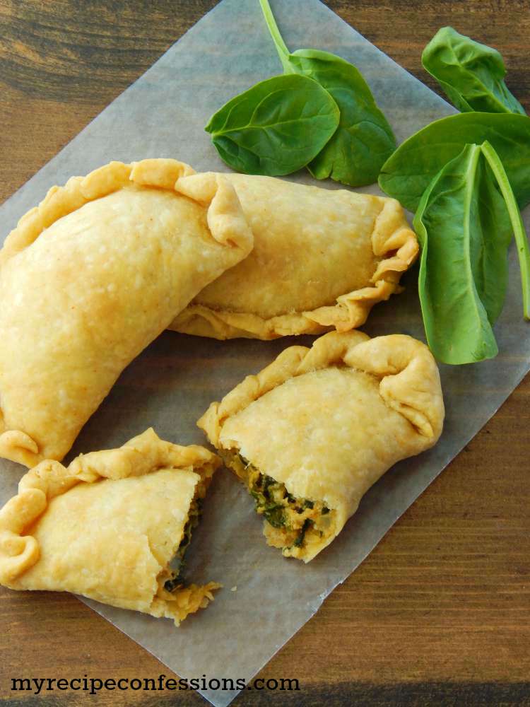 Argentine Spinach Empanadas. These empanadas are Heavenly! Time spent in the kitchen making these empanadas is time well spent! These empanadas not only make great appetizers, they are a great vegetarian dish as well. The dough is flaky but not dry and the spinach filling is packed with flavor! 