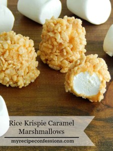 Rice Krispie Caramel Marshmallows-These tasty treats are the best! This quick and easy to follow recipe is a great activity for the kids to help with. The hardest part is trying to eat just one!