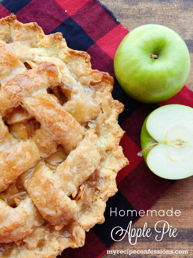 Homemade Apple Pie is hands down the BEST apple pie recipe EVER! The crust is buttery and flaky with a hint of sweetness from the glaze. The filling is a vibrant mixture of apples and spice. The recipes easy to follow instructions make this a fool-proof pie that everybody will love! 