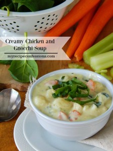 Creamy Chicken and Gnocchi Soup. Do you love chicken recipes? This soup is out of this world amazing! It is the ultimate comfort food! Do you need more recipes for your meal planning? Are you looking for dinner recipes? This soup is smooth and creamy. It is like the Italian version of chicken noodle soup.